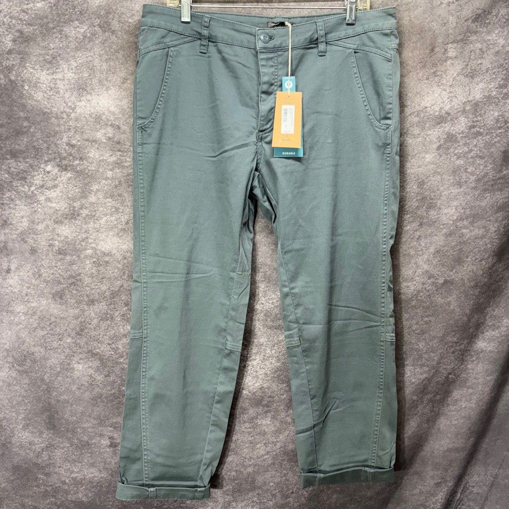 Prana Janessa Cropped Pants Size 14 Weathered Blue Organic Cotton Gorpcore